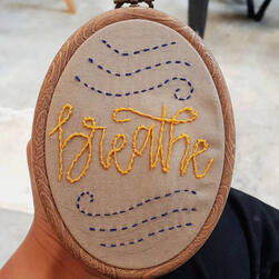 breathe; lineart embroidery